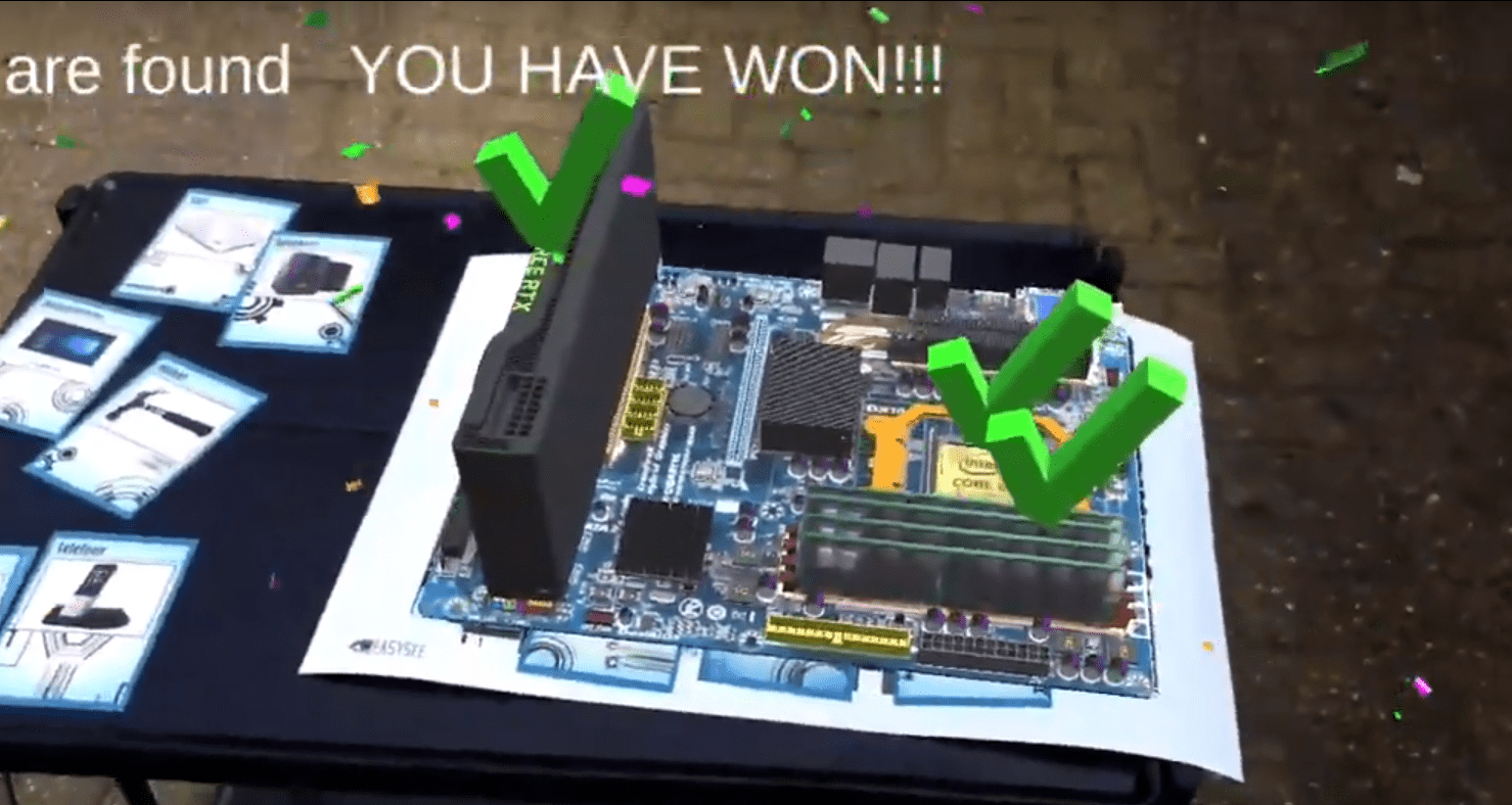 ICT motherboard puzzle in AR